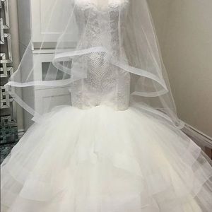 New bridal wedding Horsehair fingertip veil